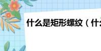 什么是矩形螺紋(什么是矩形)