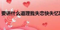 要講什么道理我失戀快失憶歌詞(失憶歌詞)
