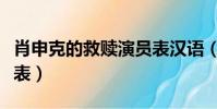 肖申克的救贖演員表漢語(肖申克的救贖演員表)