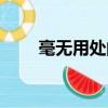 毫無用處的近義詞（用處的近義詞）
