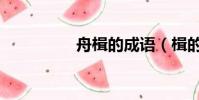 舟楫的成語(楫的成語)