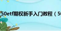 50etf期權新手入門教程(50etf期權怎么玩)