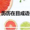 歷歷在目成語什么意思（歷歷在目成語接龍）