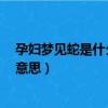 孕婦夢見蛇是什么意思 周公解夢 查詢（孕婦夢見蛇是什么意思）