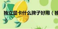 獨立顯卡什么牌子好用(獨立顯卡什么牌子好)