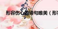 形容傷心的詩句唯美(形容傷心的詩句)