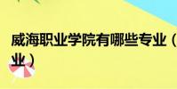 威海職業學院有哪些專業(職業學院有哪些專業)