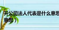 開公司法人代表是什么意思(法人代表是什么意思)
