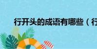 行開頭的成語有哪些(行開頭的成語)