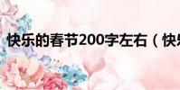 快樂的春節200字左右(快樂的春節200字)