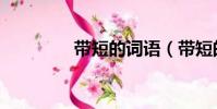 帶短的詞語(帶短的成語)