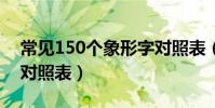常見150個象形字對照表(1000常見象形字對照表)