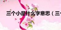 三個小是什么字意思(三個小是什么字)