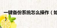 一鍵備份系統怎么操作(如何設置系統還原點)