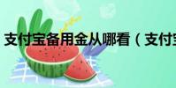 支付寶備用金從哪看(支付寶備用金在哪看)