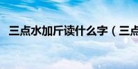 三點水加斤讀什么字(三點水加金念什么)