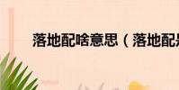 落地配啥意思(落地配是什么意思)