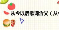 從今以后歌詞含義(從今以后歌詞)
