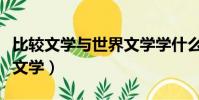 比較文學與世界文學學什么(比較文學與世界文學)