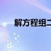 解方程組二元一次方程題（解方程組）