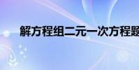 解方程組二元一次方程題(解方程組)