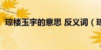 瓊樓玉宇的意思 反義詞(瓊樓玉宇的意思)