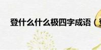 登什么什么極四字成語(登什么什么極)