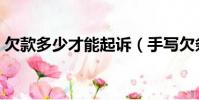 欠款多少才能起訴(手寫欠條有法律效力嗎)