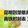 昆明到楚雄高鐵時刻表9月28號（昆明到楚雄高鐵時刻表）