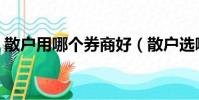 散戶用哪個券商好(散戶選哪個證券公司好)