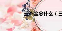 三個金念什么(三個金)