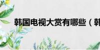 韓國電視大賞有哪些(韓國電視大賞)