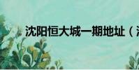 沈陽恒大城一期地址(沈陽恒大城)