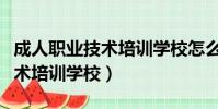 成人職業技術培訓學校怎么報批(成人職業技術培訓學校)