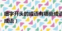 細字開頭的成語有哪些成語接龍(細字開頭的成語)
