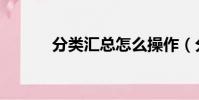 分類匯總怎么操作(分類匯總)