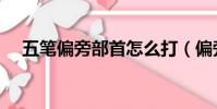 五筆偏旁部首怎么打(偏旁部首怎么打)