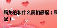 屬龍的和什么屬相最配(屬雞的和什么屬相最配)