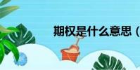 期權是什么意思(期權)