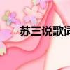 蘇三說歌詞是什么意思（蘇三說歌詞）