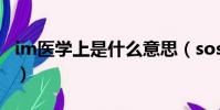 im醫學上是什么意思(sos醫學上是什么意思)