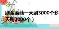 刷金蘑菇一天刷3000個多少錢(刷金蘑菇一天刷3000個)