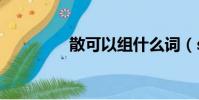 散可以組什么詞(sanke)