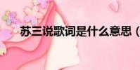 蘇三說歌詞是什么意思(蘇三說歌詞)