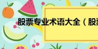 股票專業術語大全(股票專業術語)