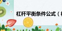杠桿平衡條件公式(杠桿平衡)