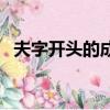 夫字開頭的成語有什么（夫字開頭的成語）