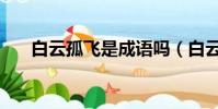 白云孤飛是成語嗎(白云孤飛思故鄉)