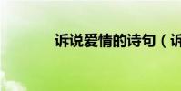 訴說愛情的詩句(訴說愛情)