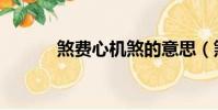 煞費心機煞的意思(煞費心機)